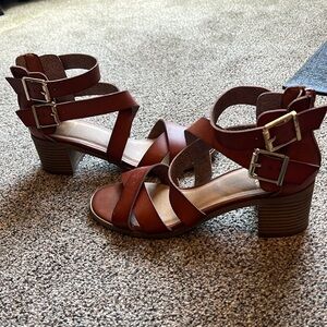 Material Girl strappy leather sandals 7